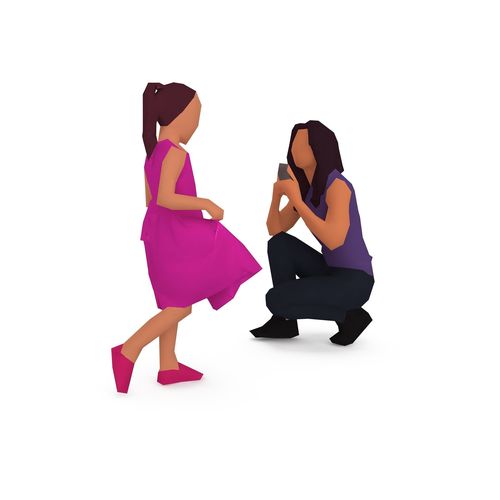 Mom and Child 1k 1022 Low-poly 3D model