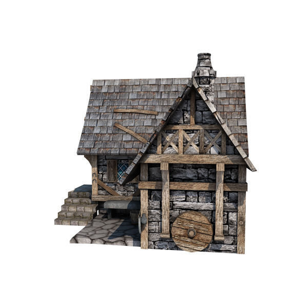 Medieval Building 14 Blacksmith Forge Low-poly 3D model_12