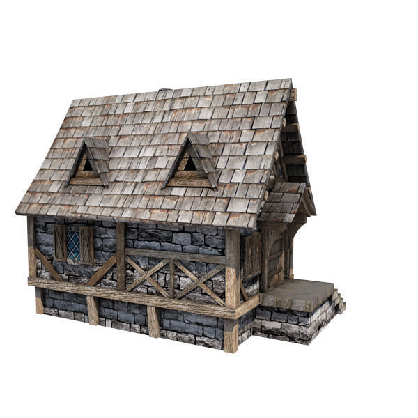 Medieval Building 14 Blacksmith Forge Low-poly 3D model_4