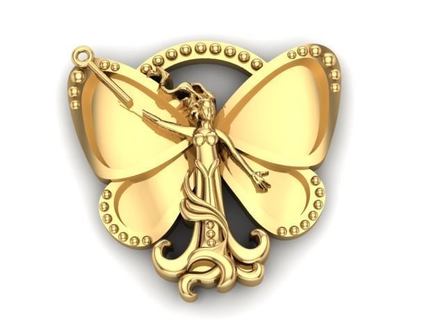 Fairy pendant 3d print model 3D print model