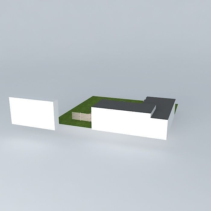 Modern house with pool Free 3D model_1