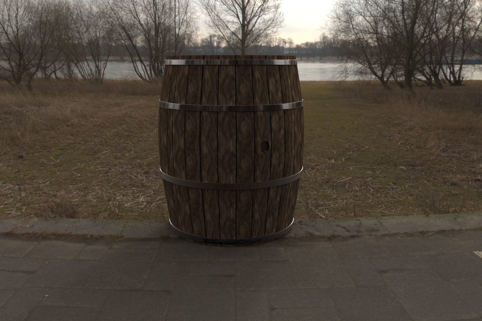 hogshead aka barrel 3D model_2