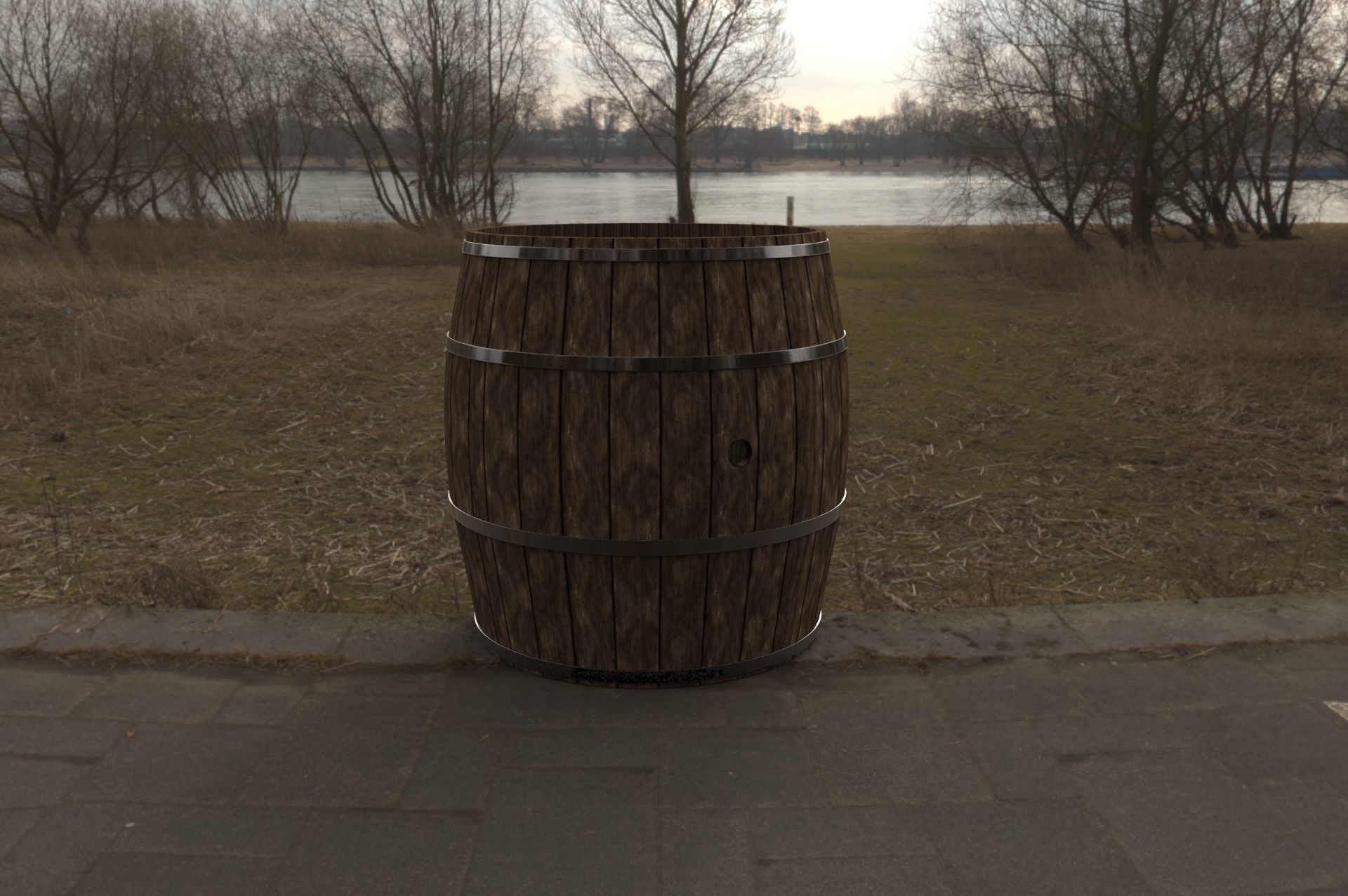 hogshead aka barrel 3D model_1