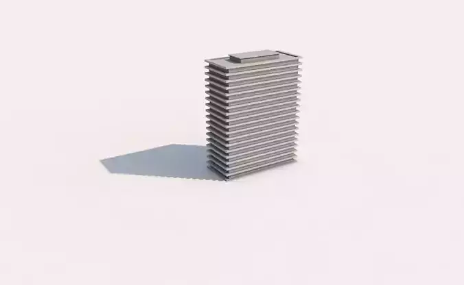 Skyscraper tall building Low-poly 3D model