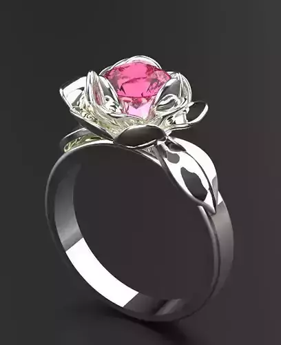 flower ring Silver Gold  Print