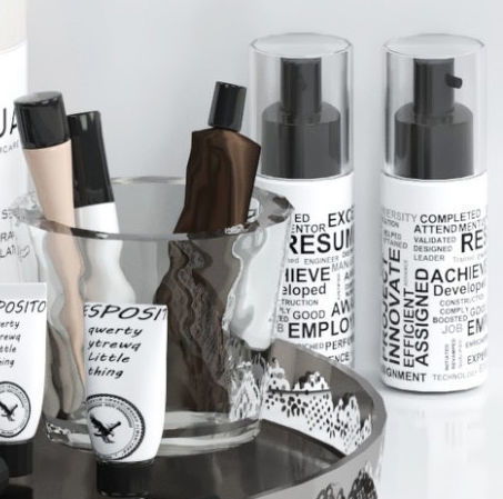 Cosmetic set beauty products on tray 3D model_2