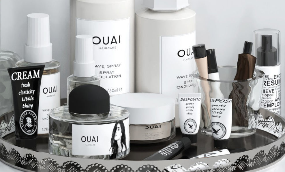 Cosmetic set beauty products on tray 3D model_4