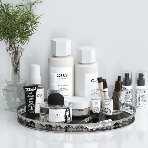 Cosmetic set beauty products on tray 3D model