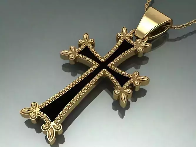 Original Armenian cross with enamel