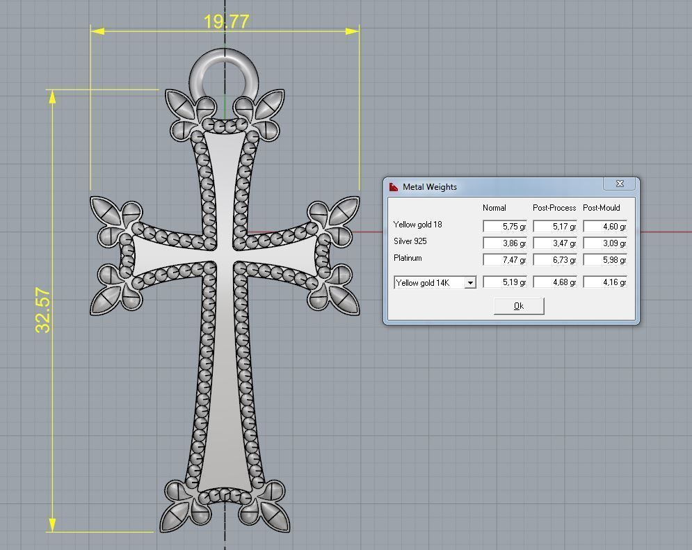 Original Armenian cross with enamel 3D print model_7