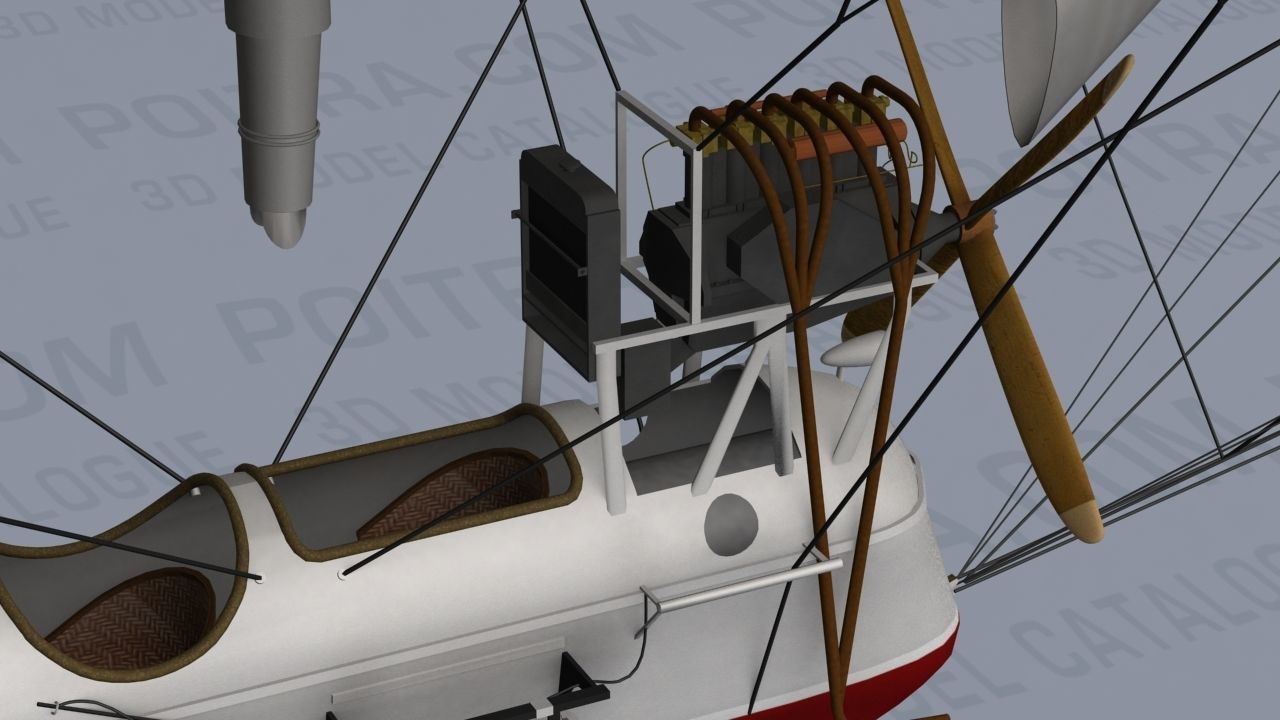 Airship - English Royal Naval Air Service SSZ Zero 1915 - WWI - 3D model_14