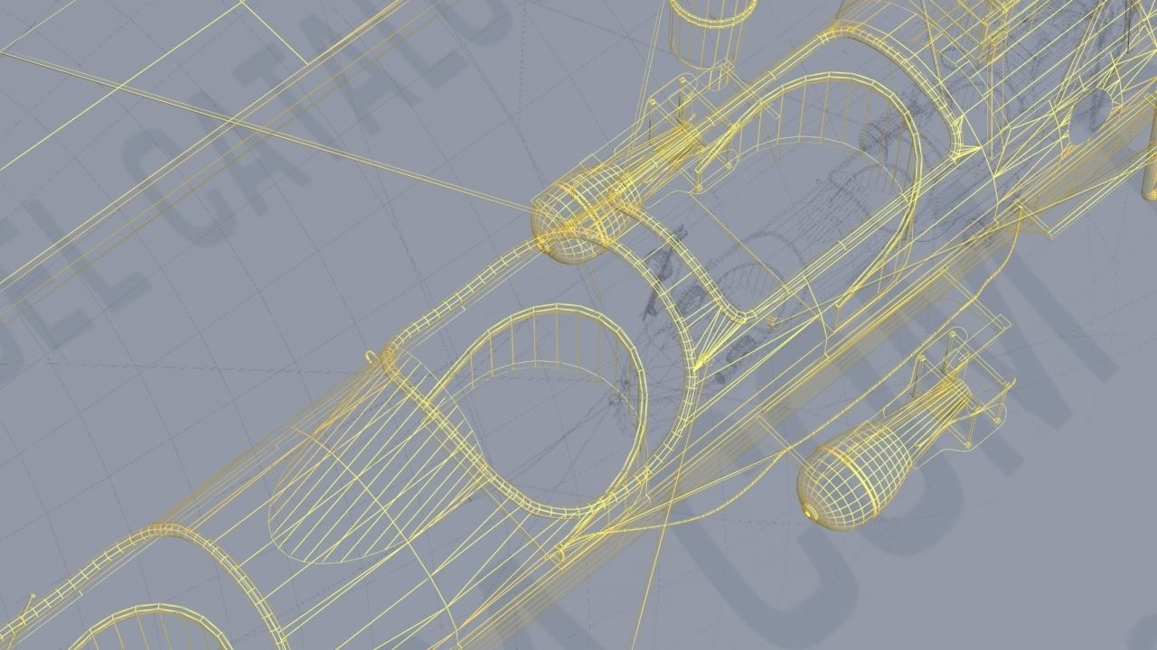 Airship - English Royal Naval Air Service SSZ Zero 1915 - WWI - 3D model_17