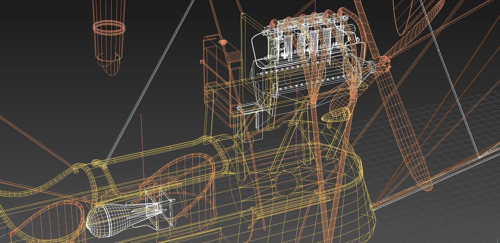 Airship - English Royal Naval Air Service SSZ Zero 1915 - WWI - 3D model_23