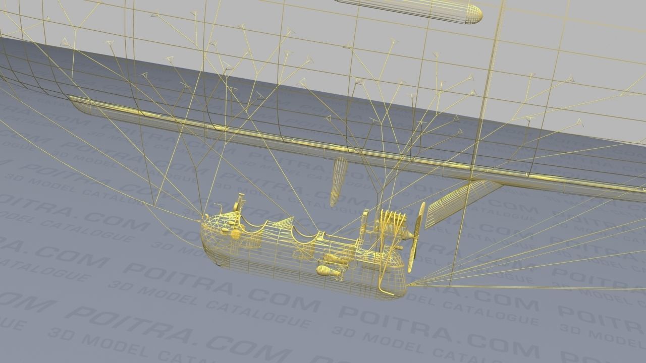 Airship - English Royal Naval Air Service SSZ Zero 1915 - WWI - 3D model_7