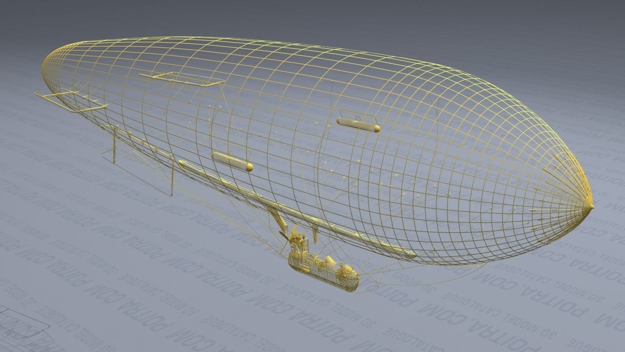 Airship - English Royal Naval Air Service SSZ Zero 1915 - WWI - 3D model_5