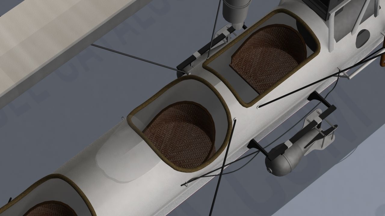 Airship - English Royal Naval Air Service SSZ Zero 1915 - WWI - 3D model_16