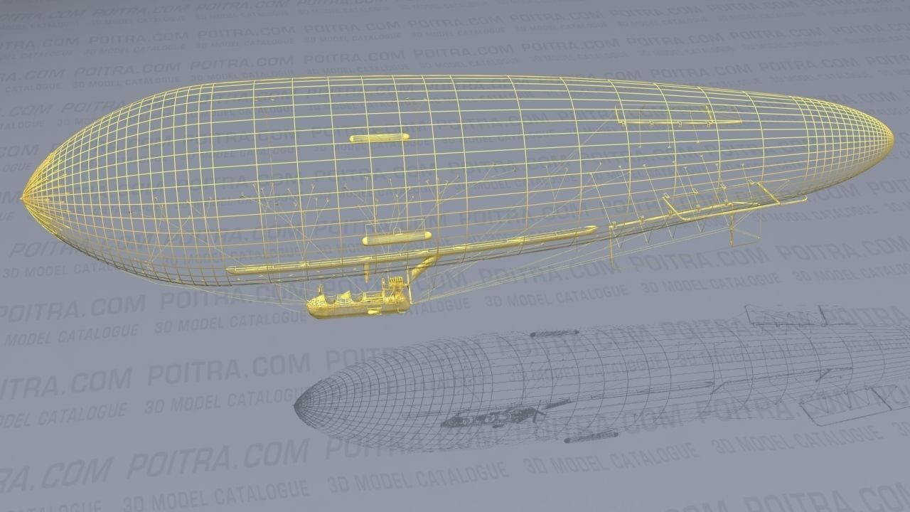 Airship - English Royal Naval Air Service SSZ Zero 1915 - WWI - 3D model_3