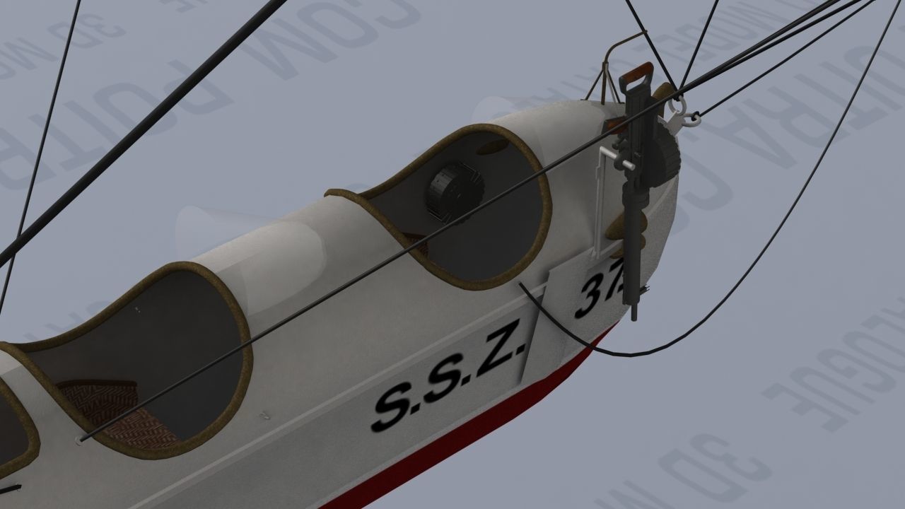 Airship - English Royal Naval Air Service SSZ Zero 1915 - WWI - 3D model_18