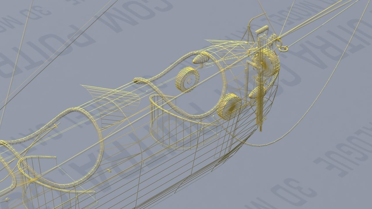 Airship - English Royal Naval Air Service SSZ Zero 1915 - WWI - 3D model_19