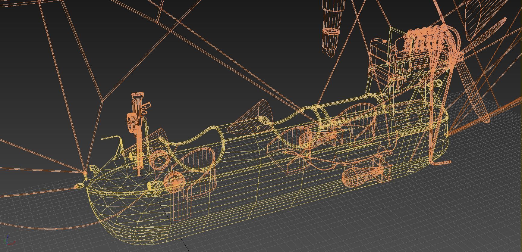 Airship - English Royal Naval Air Service SSZ Zero 1915 - WWI - 3D model_22