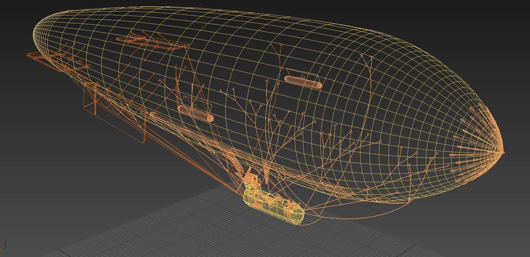 Airship - English Royal Naval Air Service SSZ Zero 1915 - WWI - 3D model_20