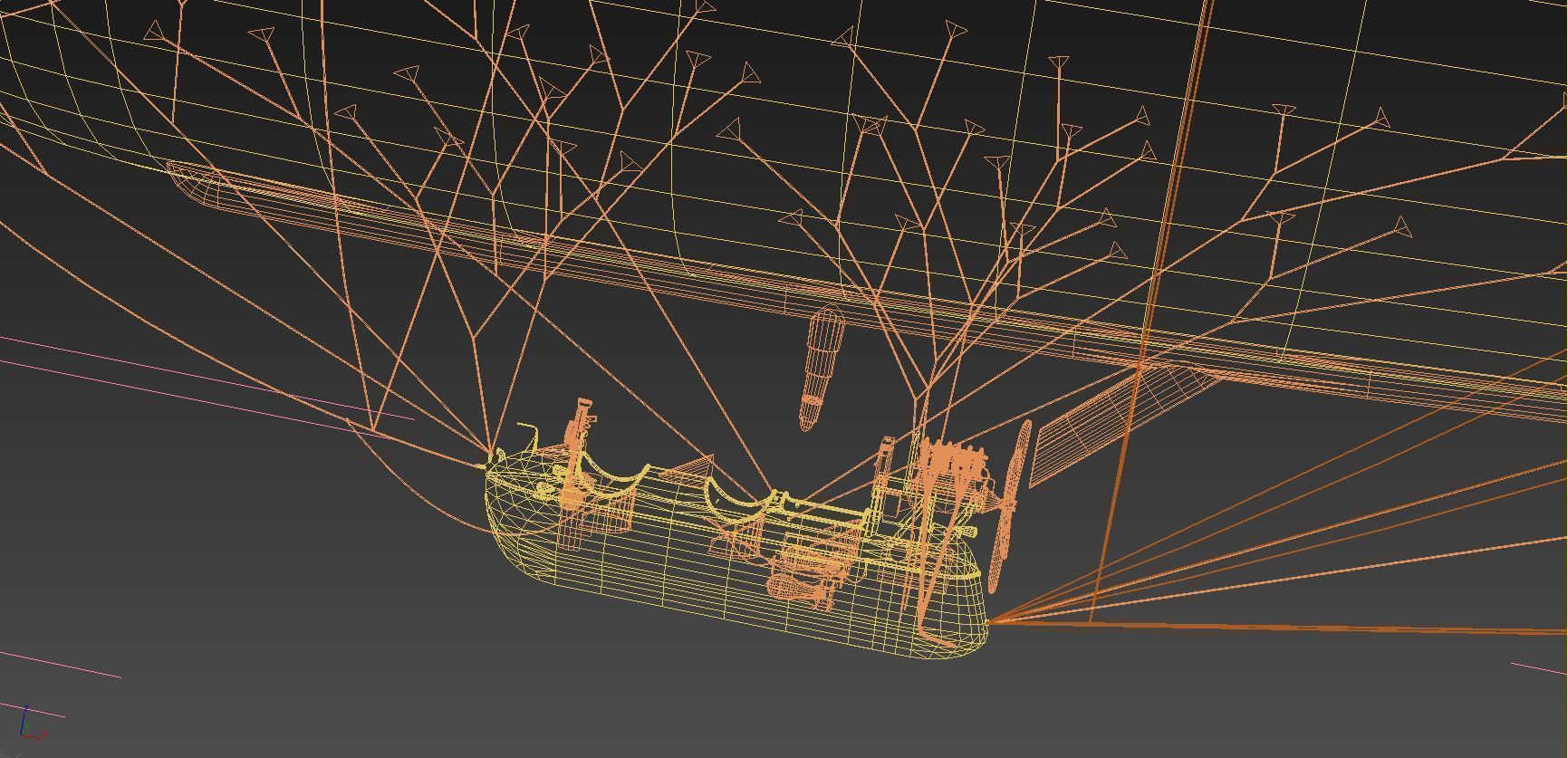 Airship - English Royal Naval Air Service SSZ Zero 1915 - WWI - 3D model_21