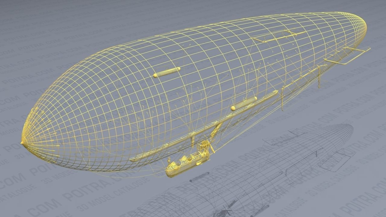 Airship - English Royal Naval Air Service SSZ Zero 1915 - WWI - 3D model_1