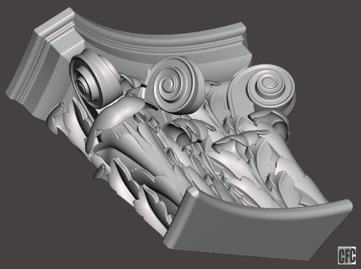 Corbel - 3d model for CNC 3D print model_6