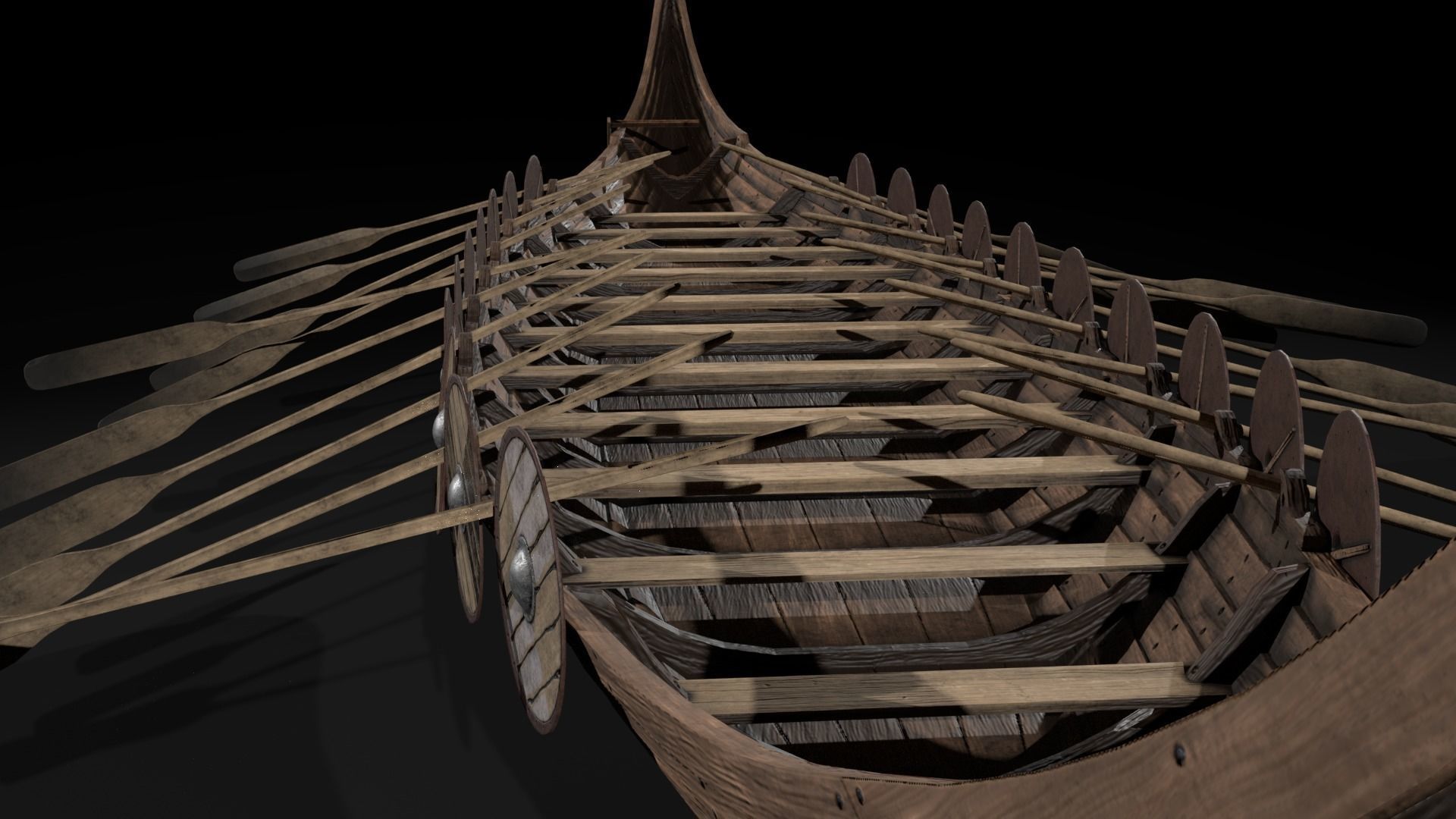 The Kvalsund vikings Ship Low-poly 3D model_4