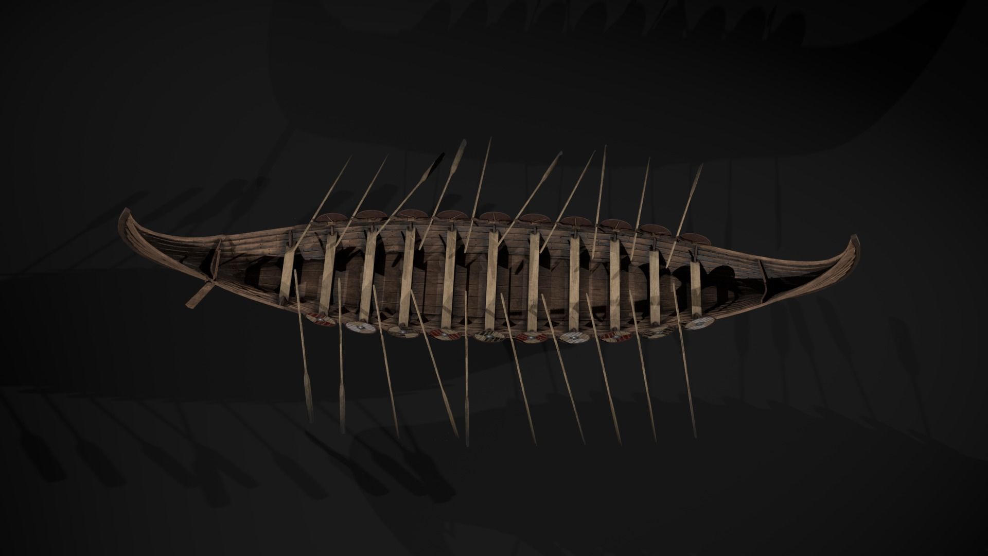 The Kvalsund vikings Ship Low-poly 3D model_7