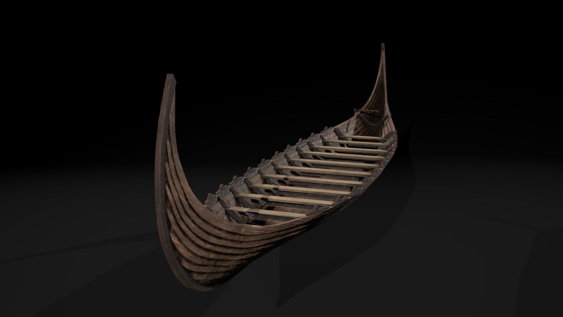 The Kvalsund vikings Ship Low-poly 3D model_2