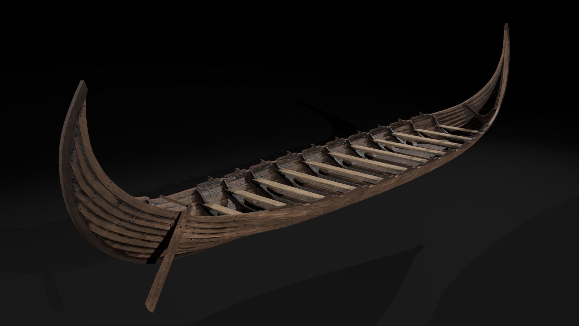 The Kvalsund vikings Ship Low-poly 3D model_3