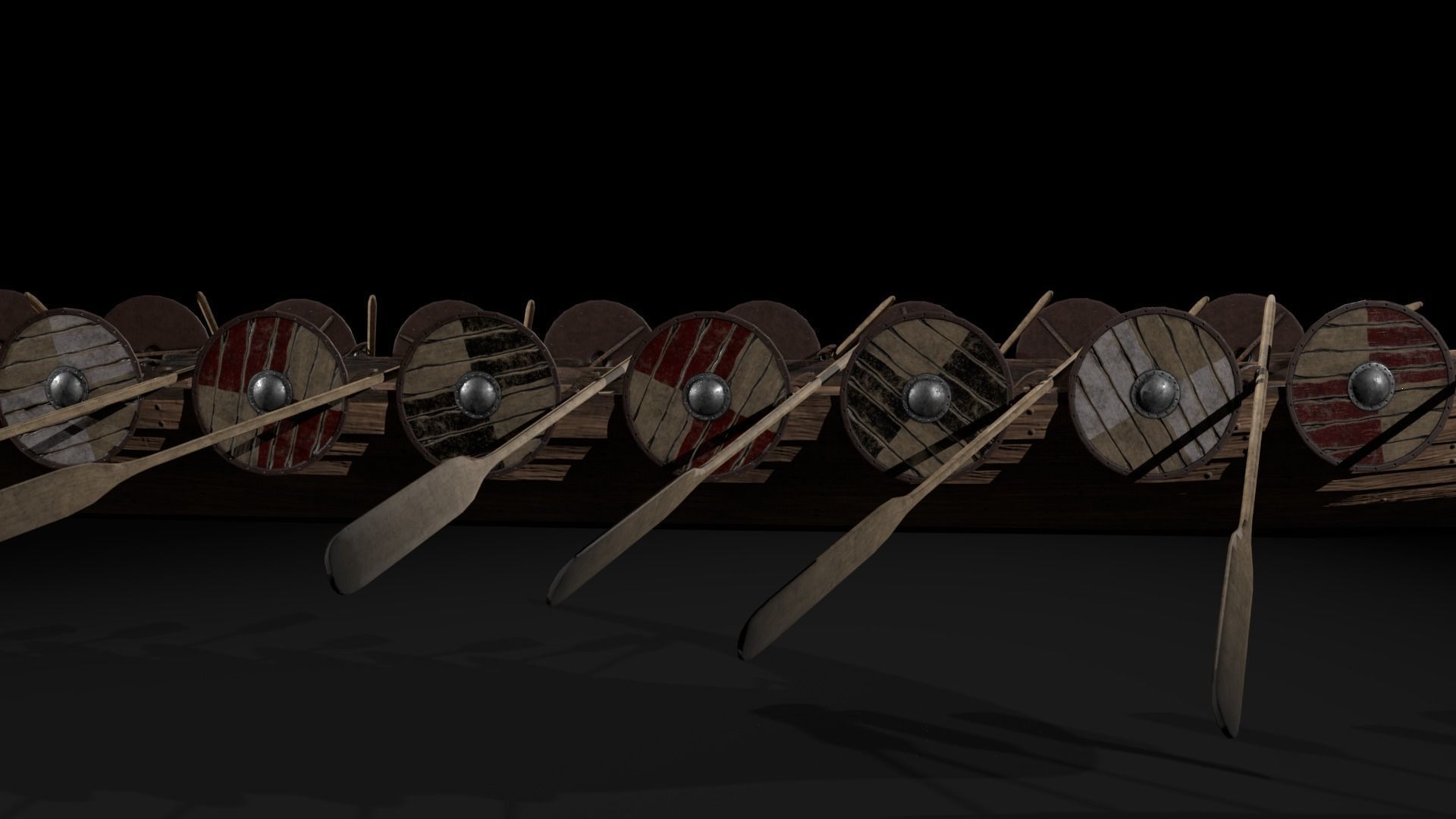 The Kvalsund vikings Ship Low-poly 3D model_5