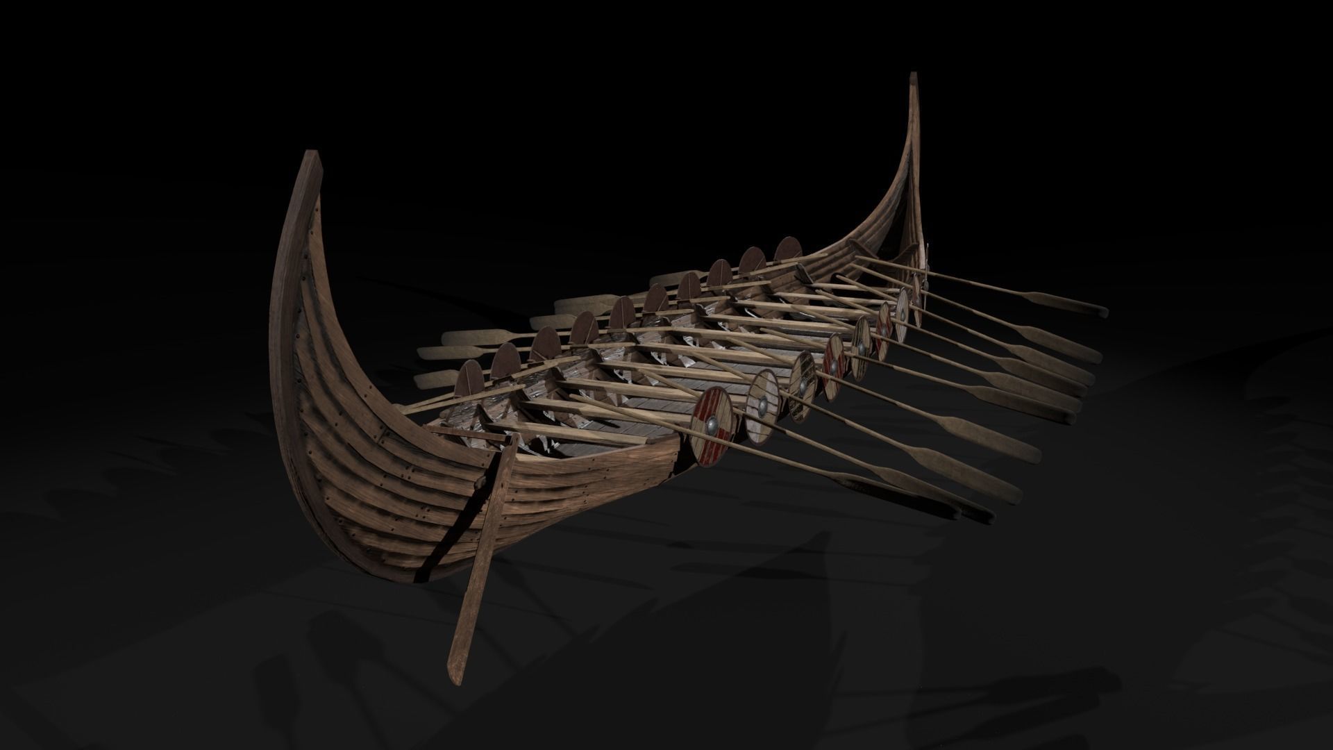 The Kvalsund vikings Ship Low-poly 3D model_1