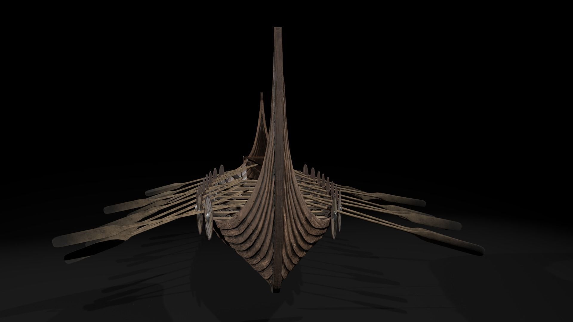 The Kvalsund vikings Ship Low-poly 3D model_8