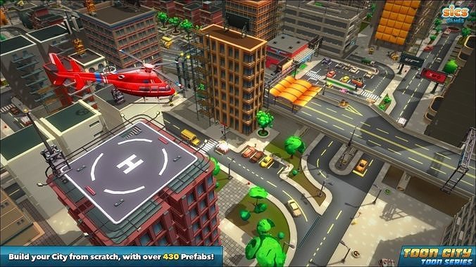 Toon City Low-poly 3D model 2