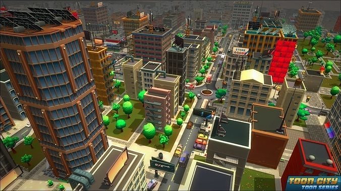 Toon City Low-poly 3D model 4