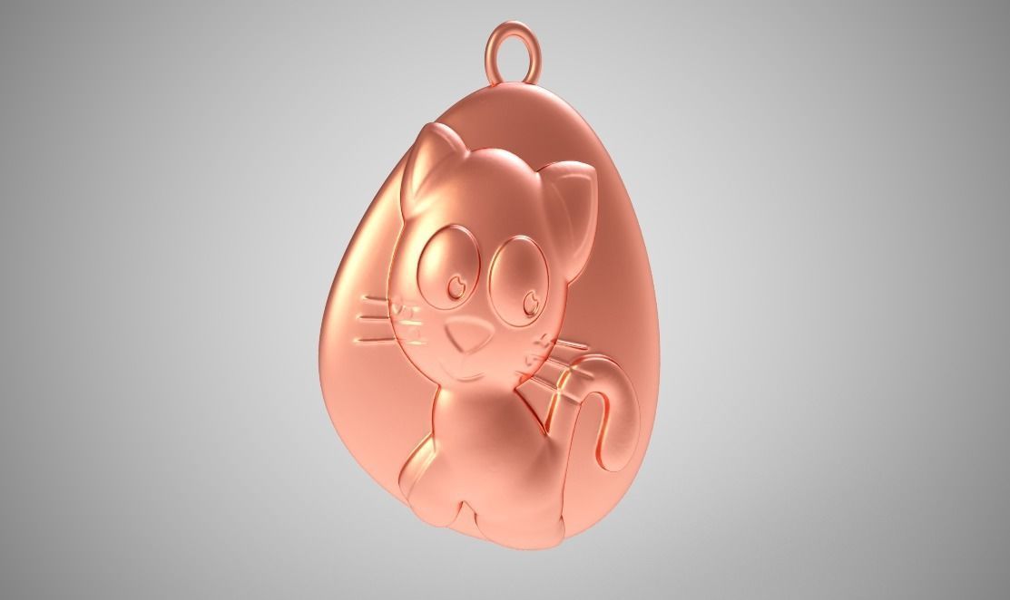 Rock Cat Necklace 3D print model_7