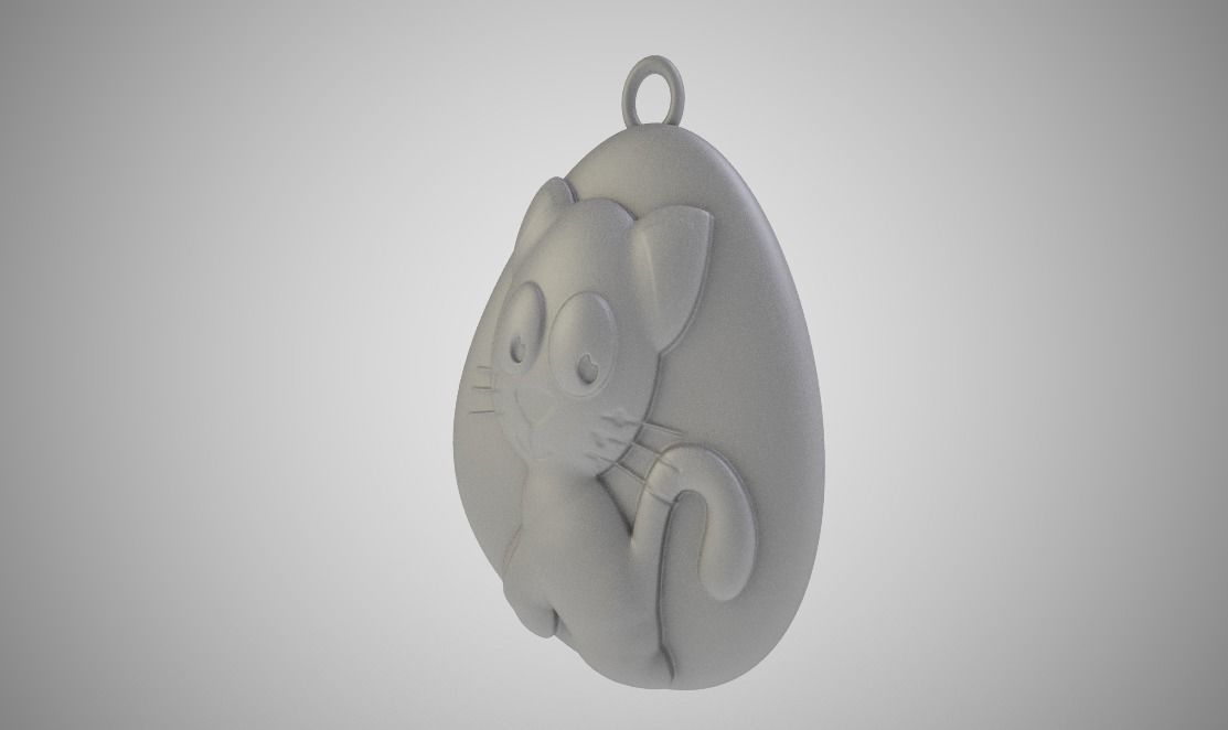 Rock Cat Necklace 3D print model_3