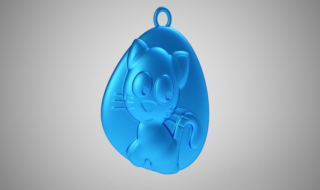 Rock Cat Necklace 3D print model_8