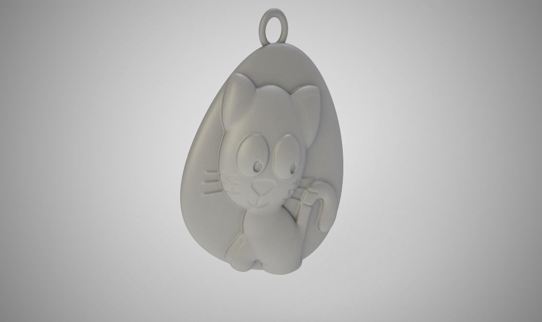 Rock Cat Necklace 3D print model_2
