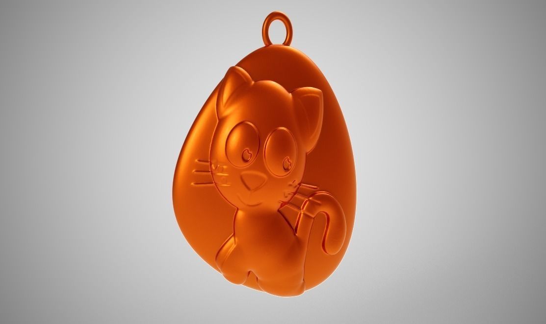 Rock Cat Necklace 3D print model_6