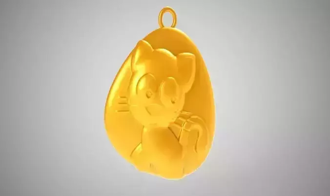 Rock Cat Necklace 3D print model