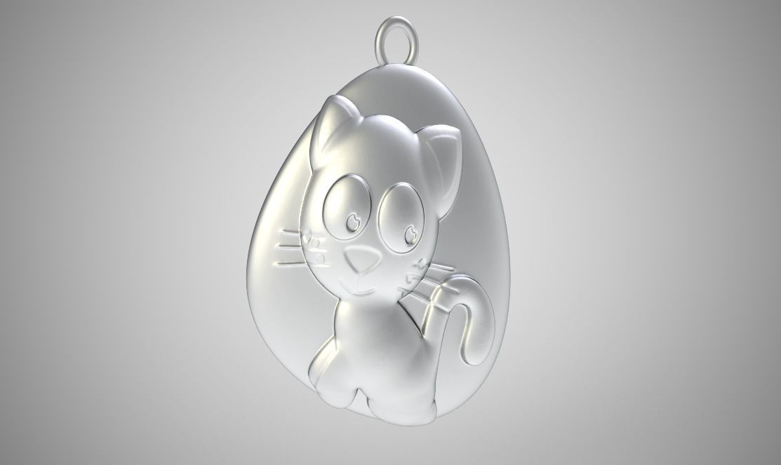 Rock Cat Necklace 3D print model_9