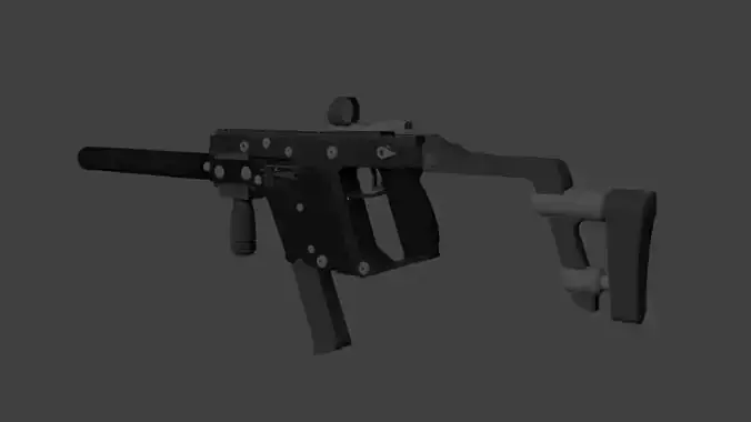 Medium Poly Vector Gun Low-poly 3D model