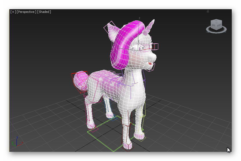 Cartoon unicorn Low-poly 3D model_9