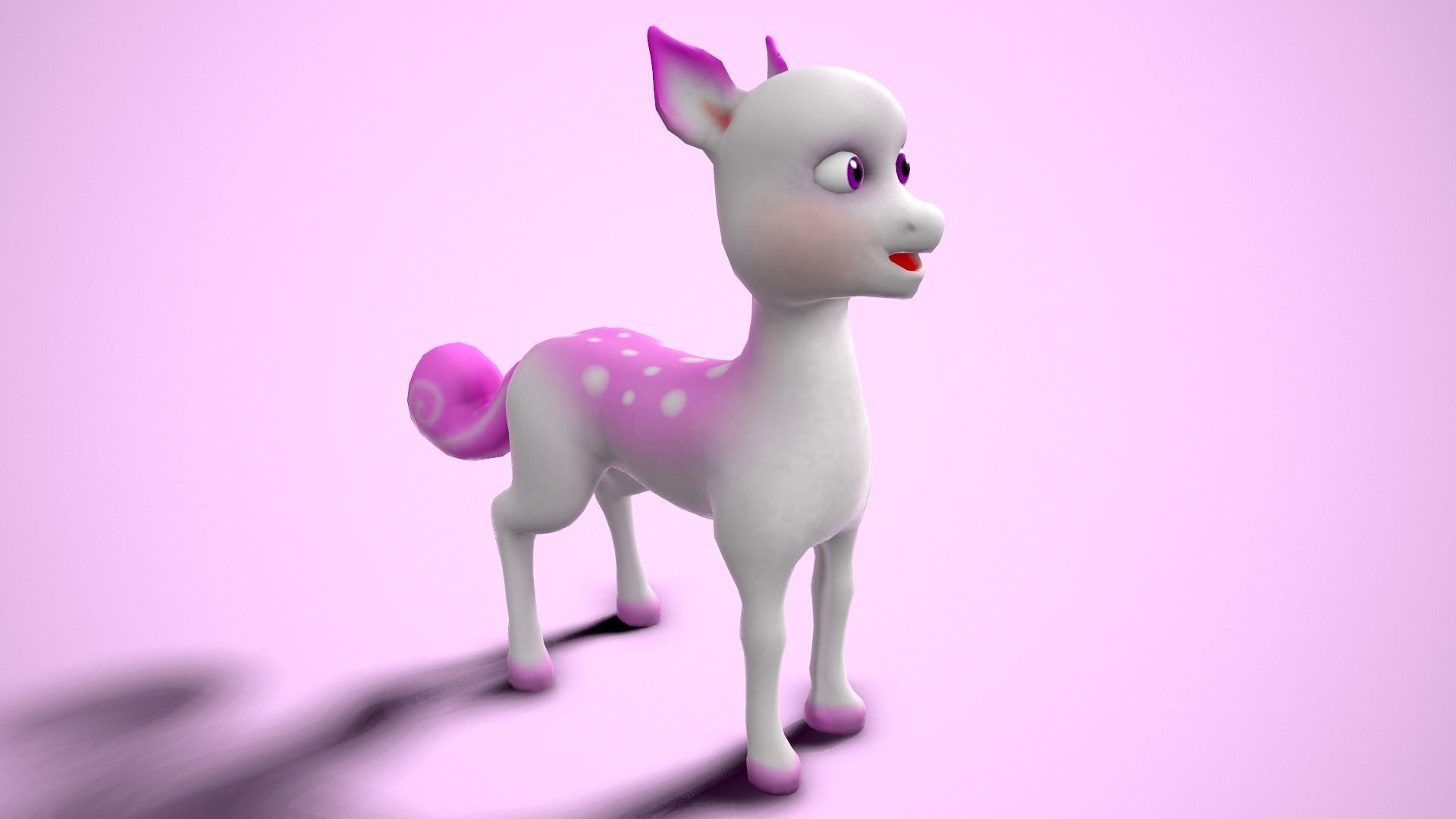 Cartoon unicorn Low-poly 3D model_8