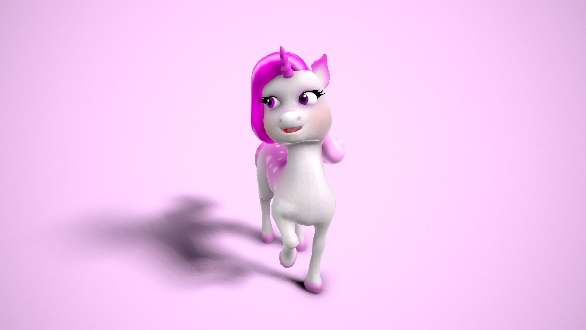 Cartoon unicorn Low-poly 3D model_2