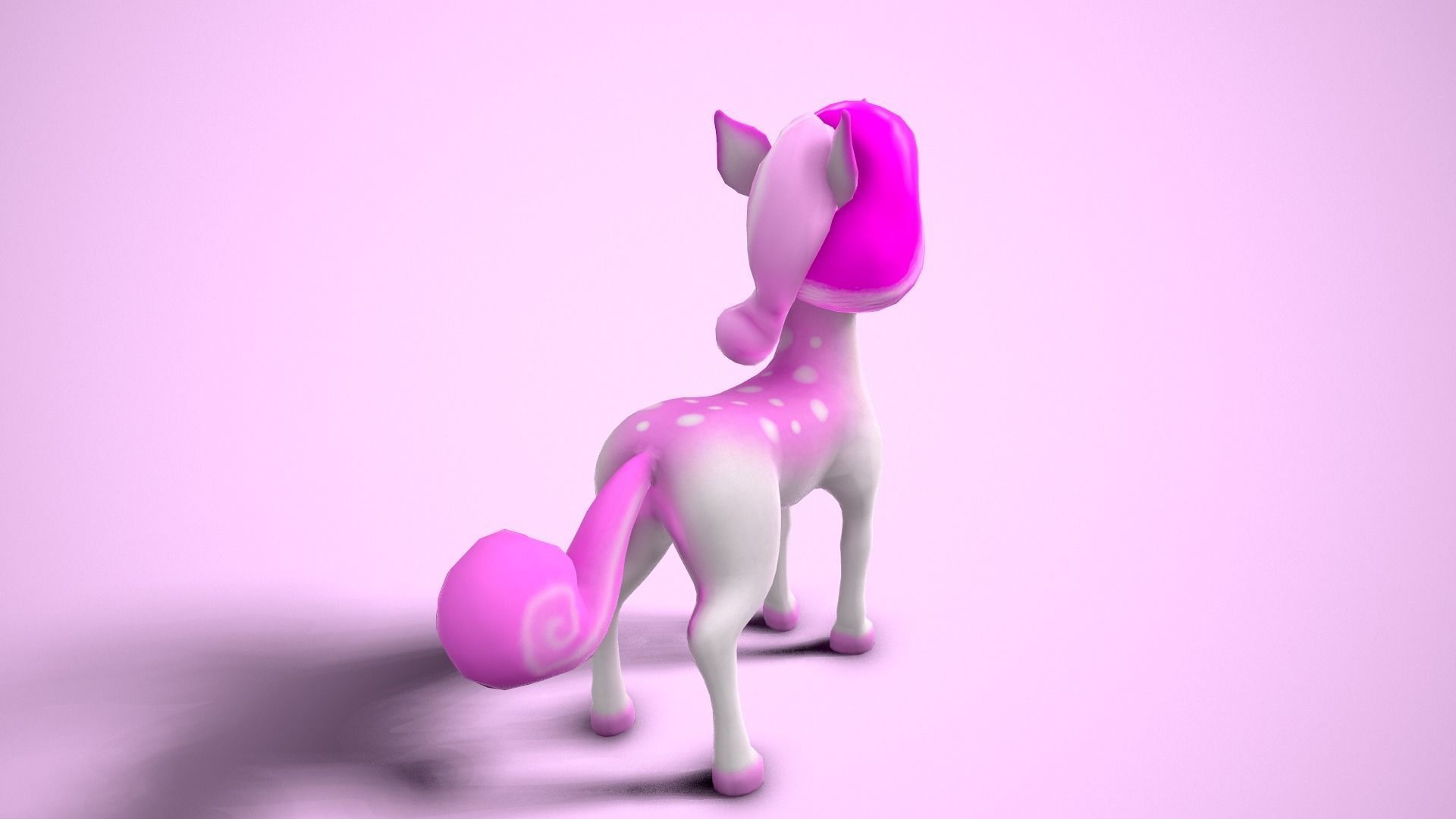 Cartoon unicorn Low-poly 3D model_5