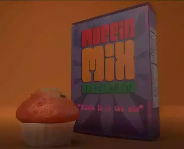 Animated Muffin and Cereal Box 3D model